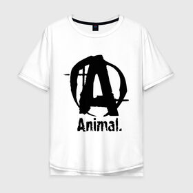 Мужская футболка хлопок Oversize с принтом Animal 2 в Тюмени, 100% хлопок | свободный крой, круглый ворот, “спинка” длиннее передней части | animal