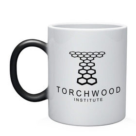 Кружка хамелеон с принтом Torchwood Institute в Тюмени, керамика | меняет цвет при нагревании, емкость 330 мл | doctor | doctor who | torchwood | доктор | доктор кто | торчвуд