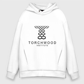 Мужское худи Oversize хлопок с принтом Torchwood Institute в Тюмени, френч-терри — 70% хлопок, 30% полиэстер. Мягкий теплый начес внутри —100% хлопок | боковые карманы, эластичные манжеты и нижняя кромка, капюшон на магнитной кнопке | Тематика изображения на принте: doctor | doctor who | torchwood | доктор | доктор кто | торчвуд