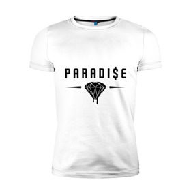 Мужская футболка премиум с принтом Paradise Diamond в Тюмени, 92% хлопок, 8% лайкра | приталенный силуэт, круглый вырез ворота, длина до линии бедра, короткий рукав | swag | алмаз | бриллиант | драгоценности | камень | сваг | свэг
