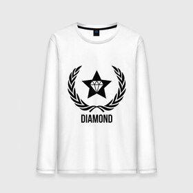 Мужской лонгслив хлопок с принтом Diamond Star в Тюмени, 100% хлопок |  | bshirts | swag | алмаз | бриллиант | драгоценности | камень | сваг | свэг