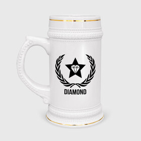 Кружка пивная с принтом Diamond Star в Тюмени,  керамика (Материал выдерживает высокую температуру, стоит избегать резкого перепада температур) |  объем 630 мл | bshirts | swag | алмаз | бриллиант | драгоценности | камень | сваг | свэг