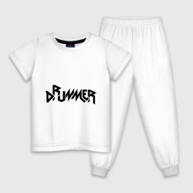 Детская пижама хлопок с принтом Drummer в Тюмени, 100% хлопок |  брюки и футболка прямого кроя, без карманов, на брюках мягкая резинка на поясе и по низу штанин
 | rock | барабанщик | музыка | музыкант | рок группа | ударные