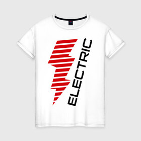 Женская футболка хлопок с принтом Electric Line в Тюмени, 100% хлопок | прямой крой, круглый вырез горловины, длина до линии бедер, слегка спущенное плечо | club | dance | electronic | клуб | клубная музыка | клубняк | тусовка | электронная музыка