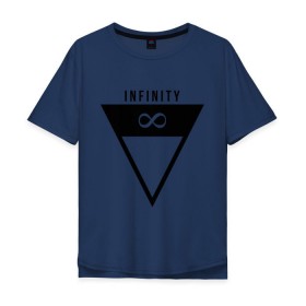 Мужская футболка хлопок Oversize с принтом Infinity Triangle в Тюмени, 100% хлопок | свободный крой, круглый ворот, “спинка” длиннее передней части | Тематика изображения на принте: infinity | infinity triangle | swag | triangle | бесконечность | инфинити | свег | треугольник