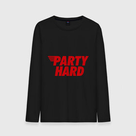 Мужской лонгслив хлопок с принтом Party Hard в Тюмени, 100% хлопок |  | hard | party | party hard | swag | sweg | сваг