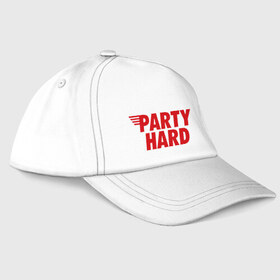 Бейсболка с принтом Party Hard в Тюмени, 100% хлопок | классический козырек, металлическая застежка-регулятор размера | Тематика изображения на принте: hard | party | party hard | swag | sweg | сваг