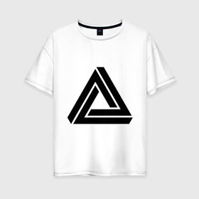Женская футболка хлопок Oversize с принтом Triangle Visual Illusion в Тюмени, 100% хлопок | свободный крой, круглый ворот, спущенный рукав, длина до линии бедер
 | swag | swag style | иллюзия | одежда сваг | сваг | сваг стиль | свег | свог | свэг | треугольник