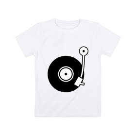 Детская футболка хлопок с принтом Vinyl Mix в Тюмени, 100% хлопок | круглый вырез горловины, полуприлегающий силуэт, длина до линии бедер | Тематика изображения на принте: dj | vinyl | винил | ди джей | диджей