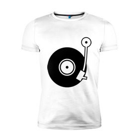 Мужская футболка премиум с принтом Vinyl Mix в Тюмени, 92% хлопок, 8% лайкра | приталенный силуэт, круглый вырез ворота, длина до линии бедра, короткий рукав | dj | vinyl | винил | ди джей | диджей