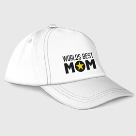 Бейсболка с принтом Worlds Best Mom в Тюмени, 100% хлопок | классический козырек, металлическая застежка-регулятор размера | worlds best mom | лучшая в мире мама | лучшая мама | подарки родственникам | подарок для мамы