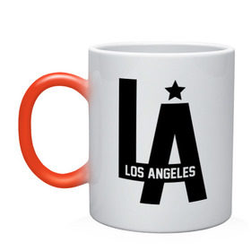 Кружка хамелеон с принтом Los Angeles Star в Тюмени, керамика | меняет цвет при нагревании, емкость 330 мл | la | la style | los andgeles | los angeles | rnd | star | usa | америка | город ангелов | города | лос анджелес | лос анжелес | лосанджелес | лосанжелес | рэп | страны | сша | штаты