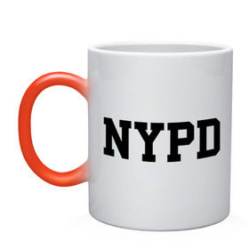 Кружка хамелеон с принтом NYPD в Тюмени, керамика | меняет цвет при нагревании, емкость 330 мл | new york | силовые структуры