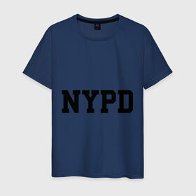 Мужская футболка хлопок с принтом NYPD в Тюмени, 100% хлопок | прямой крой, круглый вырез горловины, длина до линии бедер, слегка спущенное плечо. | new york | силовые структуры