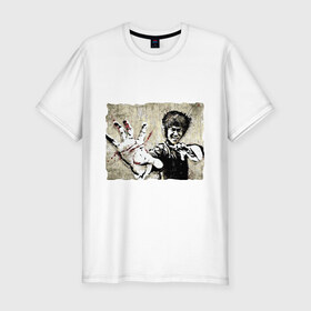 Мужская футболка премиум с принтом Bruce Lee в Тюмени, 92% хлопок, 8% лайкра | приталенный силуэт, круглый вырез ворота, длина до линии бедра, короткий рукав | брюс ли