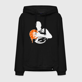 Мужская толстовка хлопок с принтом Баскетболист glow в Тюмени, френч-терри, мягкий теплый начес внутри (100% хлопок) | карман-кенгуру, эластичные манжеты и нижняя кромка, капюшон с подкладом и шнурком | basketball | glow | баскет | баскетбол | баскетбольный мяч | спорт