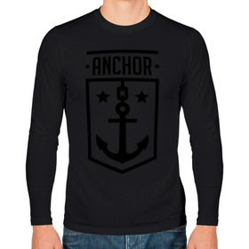 Мужской лонгслив хлопок с принтом Anchor Shield в Тюмени, 100% хлопок |  | anchor shield | анкор | море | морская тема | моряк | якорь | яхтклуб