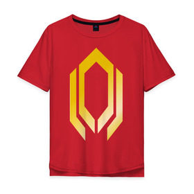 Мужская футболка хлопок Oversize с принтом Mass effect gold в Тюмени, 100% хлопок | свободный крой, круглый ворот, “спинка” длиннее передней части | золото | игра | игры | комп | компьютерные игры