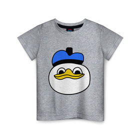 Детская футболка хлопок с принтом Утка мем в Тюмени, 100% хлопок | круглый вырез горловины, полуприлегающий силуэт, длина до линии бедер | bad | мем | утенок | утка