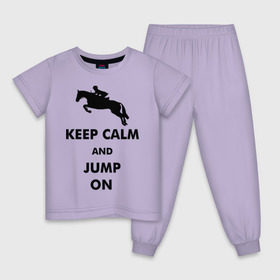Детская пижама хлопок с принтом Keep Calm - конный спорт - лошади в Тюмени, 100% хлопок |  брюки и футболка прямого кроя, без карманов, на брюках мягкая резинка на поясе и по низу штанин
 | keep calm | конный | лошади