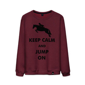 Мужской свитшот хлопок с принтом Keep Calm - конный спорт - лошади в Тюмени, 100% хлопок |  | Тематика изображения на принте: keep calm | конный | лошади