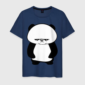 Мужская футболка хлопок с принтом Серьезная панда. в Тюмени, 100% хлопок | прямой крой, круглый вырез горловины, длина до линии бедер, слегка спущенное плечо. | панда