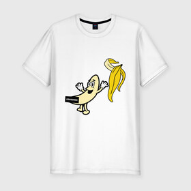 Мужская футболка премиум с принтом Голый банан в Тюмени, 92% хлопок, 8% лайкра | приталенный силуэт, круглый вырез ворота, длина до линии бедра, короткий рукав | банан