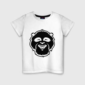 Детская футболка хлопок с принтом Веселая панда в Тюмени, 100% хлопок | круглый вырез горловины, полуприлегающий силуэт, длина до линии бедер | панда смеётся | прикольная панда | улыбка