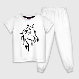 Детская пижама хлопок с принтом Horse в Тюмени, 100% хлопок |  брюки и футболка прямого кроя, без карманов, на брюках мягкая резинка на поясе и по низу штанин
 | животное | красивая картинка | лошадь