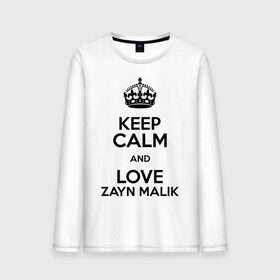 Мужской лонгслив хлопок с принтом Keep calm and love Zayn Malik в Тюмени, 100% хлопок |  | 1d | keep calm | music | one direction | zayn malik | зейн малик