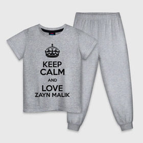 Детская пижама хлопок с принтом Keep calm and love Zayn Malik в Тюмени, 100% хлопок |  брюки и футболка прямого кроя, без карманов, на брюках мягкая резинка на поясе и по низу штанин
 | 1d | keep calm | music | one direction | zayn malik | зейн малик