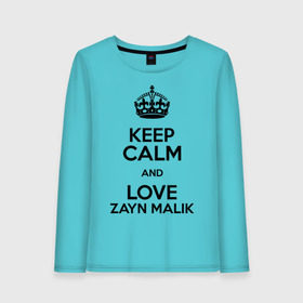 Женский лонгслив хлопок с принтом Keep calm and love Zayn Malik в Тюмени, 100% хлопок |  | 1d | keep calm | music | one direction | zayn malik | зейн малик