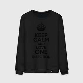 Мужской свитшот хлопок с принтом Keep calm and love One Direction в Тюмени, 100% хлопок |  | Тематика изображения на принте: 1d | keep calm | love one direction | music | one direction