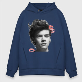 Мужское худи Oversize хлопок с принтом Harry Styles в Тюмени, френч-терри — 70% хлопок, 30% полиэстер. Мягкий теплый начес внутри —100% хлопок | боковые карманы, эластичные манжеты и нижняя кромка, капюшон на магнитной кнопке | 1d | keep calm | music | one direction | гарри стайлс