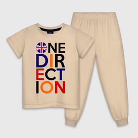 Детская пижама хлопок с принтом One direction в Тюмени, 100% хлопок |  брюки и футболка прямого кроя, без карманов, на брюках мягкая резинка на поясе и по низу штанин
 | 1d | british flag | i love one direction | keep calm | music | one direction | британский флаг