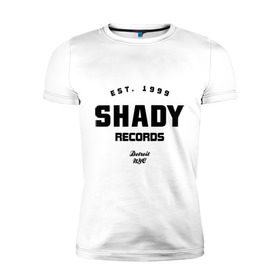 Мужская футболка премиум с принтом Shady records в Тюмени, 92% хлопок, 8% лайкра | приталенный силуэт, круглый вырез ворота, длина до линии бедра, короткий рукав | хип хоп