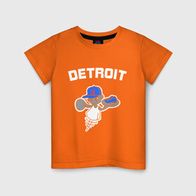 Детская футболка хлопок с принтом Detroit в Тюмени, 100% хлопок | круглый вырез горловины, полуприлегающий силуэт, длина до линии бедер | хип хоп