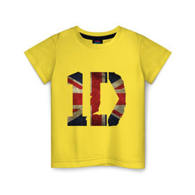 Детская футболка хлопок с принтом 1D British flag в Тюмени, 100% хлопок | круглый вырез горловины, полуприлегающий силуэт, длина до линии бедер | 1d | british flag | flag | keep calm | music | one direction | британский флаг | флаг