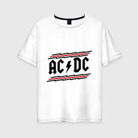 Женская футболка хлопок Oversize с принтом ACDC в Тюмени, 100% хлопок | свободный крой, круглый ворот, спущенный рукав, длина до линии бедер
 | acdc | rock | блюз рок | рок | рок группа | рок н ролл | хард рок | эйсидиси