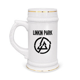 Кружка пивная с принтом Linkin Park в Тюмени,  керамика (Материал выдерживает высокую температуру, стоит избегать резкого перепада температур) |  объем 630 мл | linkin park | rock | альтернативный метал | альтернативный рок | линкин парк | ню метал | рок | рэпкор | электроник рок