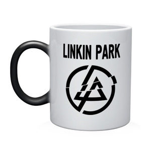 Кружка хамелеон с принтом Linkin Park в Тюмени, керамика | меняет цвет при нагревании, емкость 330 мл | linkin park | rock | альтернативный метал | альтернативный рок | линкин парк | ню метал | рок | рэпкор | электроник рок