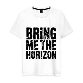 Мужская футболка хлопок с принтом Bring me the horizon в Тюмени, 100% хлопок | прямой крой, круглый вырез горловины, длина до линии бедер, слегка спущенное плечо. | bmth | bring me the horizon | hardcore | kubana 2014 | rock | дэткор | музыка | рок | рок группы