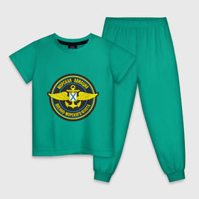 Детская пижама хлопок с принтом Морская авиация ВМФ в Тюмени, 100% хлопок |  брюки и футболка прямого кроя, без карманов, на брюках мягкая резинка на поясе и по низу штанин
 | army | армия | морская авиация | морской флот | силовые структуры | флот