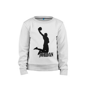 Детский свитшот хлопок с принтом Michael Jordan. в Тюмени, 100% хлопок | круглый вырез горловины, эластичные манжеты, пояс и воротник | basketball | баскетбол | джордан | майкл джордан | спорт