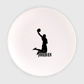 Тарелка с принтом Michael Jordan. в Тюмени, фарфор | диаметр - 210 мм
диаметр для нанесения принта - 120 мм | Тематика изображения на принте: basketball | баскетбол | джордан | майкл джордан | спорт