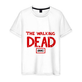 Мужская футболка хлопок с принтом The walking dead в Тюмени, 100% хлопок | прямой крой, круглый вырез горловины, длина до линии бедер, слегка спущенное плечо. | the walking dead | живые мертвецы | кино | кровь | сериал | ходячие мертвецы