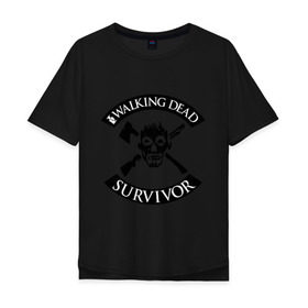 Мужская футболка хлопок Oversize с принтом The walking dead в Тюмени, 100% хлопок | свободный крой, круглый ворот, “спинка” длиннее передней части | зомби