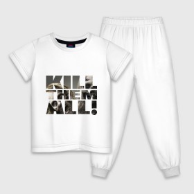 Детская пижама хлопок с принтом Kill them all в Тюмени, 100% хлопок |  брюки и футболка прямого кроя, без карманов, на брюках мягкая резинка на поясе и по низу штанин
 | зомби