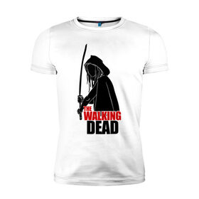Мужская футболка премиум с принтом The walking dead в Тюмени, 92% хлопок, 8% лайкра | приталенный силуэт, круглый вырез ворота, длина до линии бедра, короткий рукав | 
