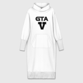 Платье удлиненное хлопок с принтом GTA 5 в Тюмени,  |  | five | grand theft auto | gta | gta 5 | logo | гта | гта пять | лого | логотип